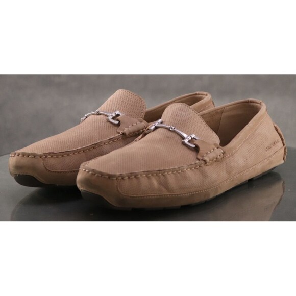 Cole Haan Wyatt Bit Men's Driving Loafers Shoes Size 11.5 M Suede Beige C37273